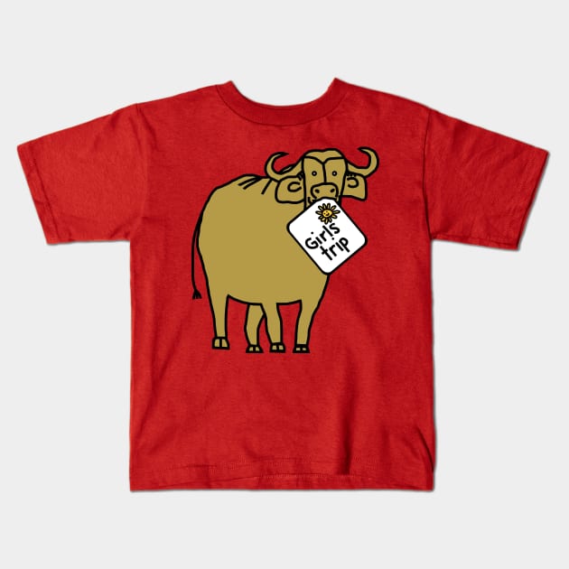 Gold Ox goes on Girls Trip Kids T-Shirt by ellenhenryart